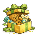 Giftbox met speeltjes (puppies)